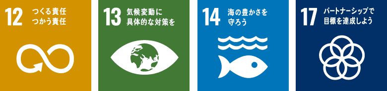 開発目標 12、13、14、17