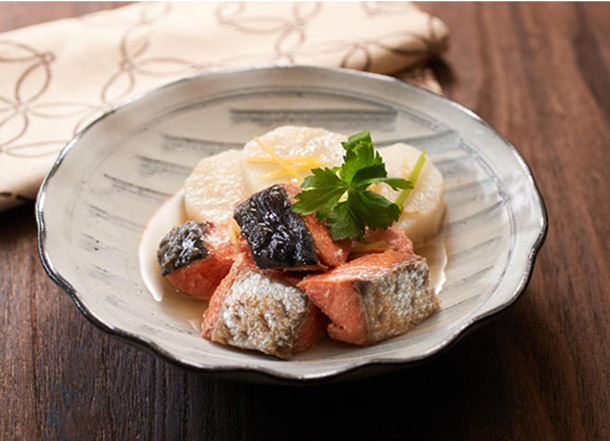 甘塩鮭と長芋の煮物