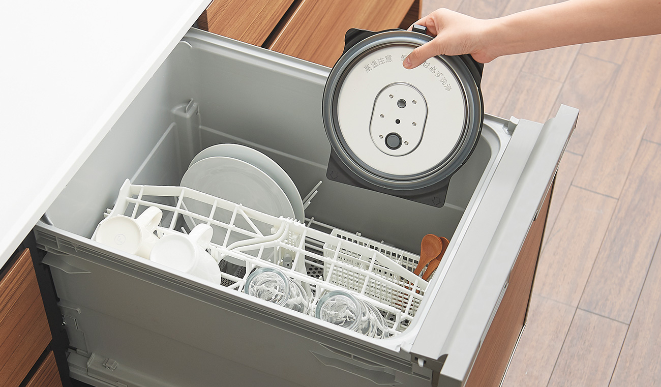 中蓋は食器洗い機で洗える。