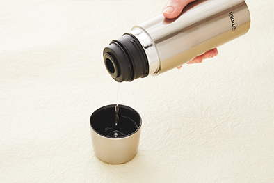 Stainless covered serving cup