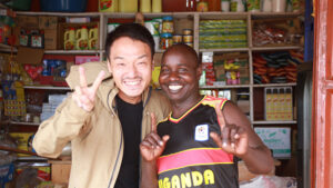 Akihiro Shima on the ground in the DRC.