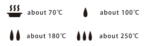 about 70℃ / about 100℃ / about 180℃ / about 250℃