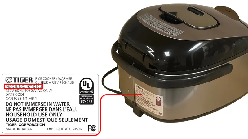 Rice Cookers Model Number Example